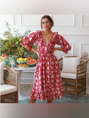 Mille June Dress Size XXS Red Zinnia